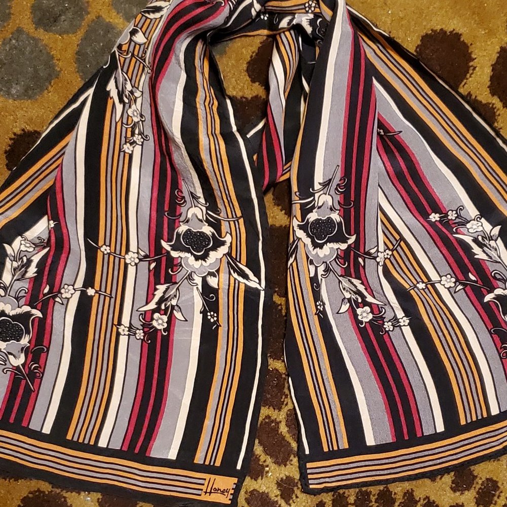 Honey 100% Silk Scarf - VINTAGE